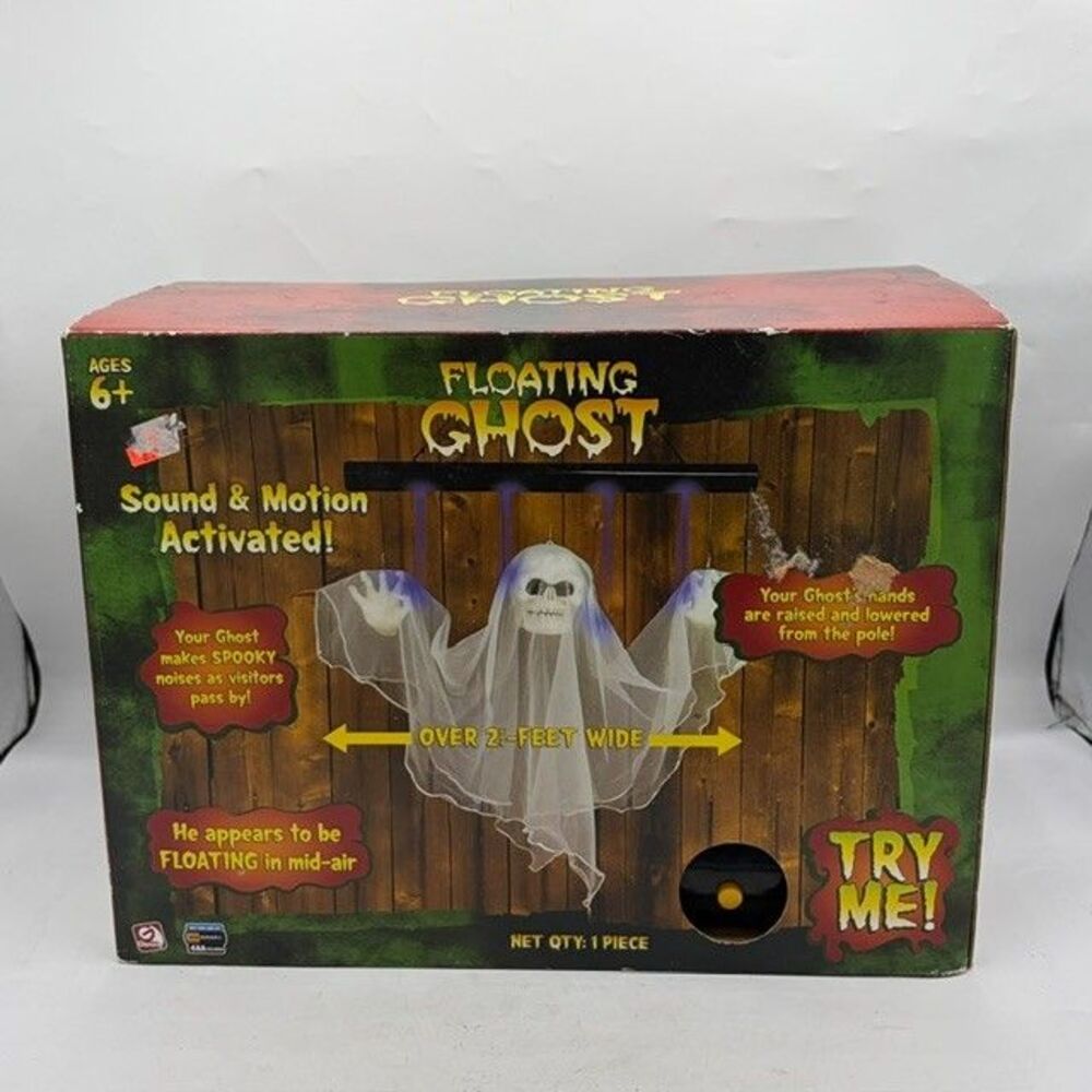 RARE GEMMY FLOATING GHOST 2007 Vintage Animated Halloween Prop Industries NEW
